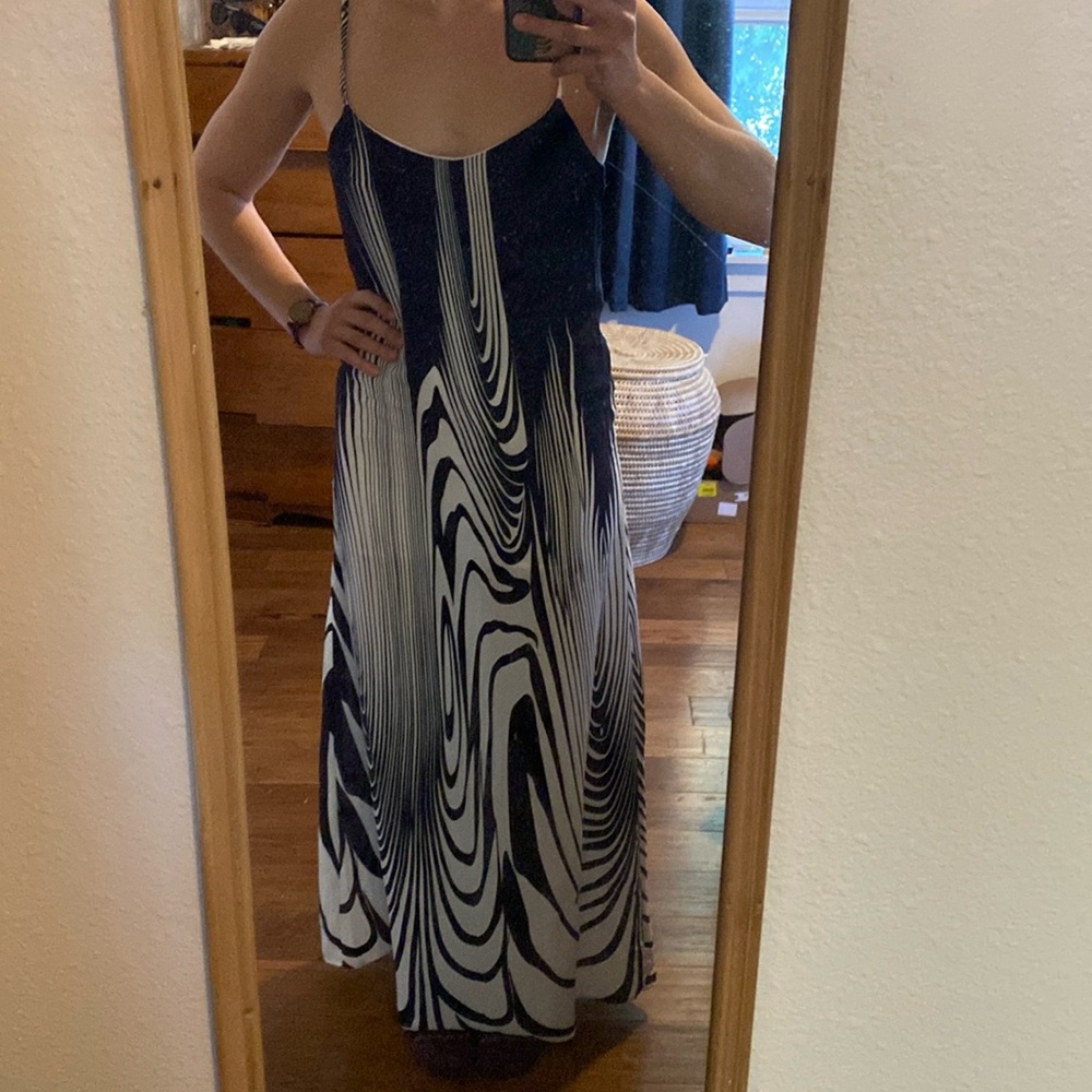 Wood grain maxi dress